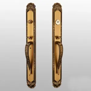 Luxury Home Antique Zinc Alloy Door Handle With Lock Mortise Plate Entry Door Lock