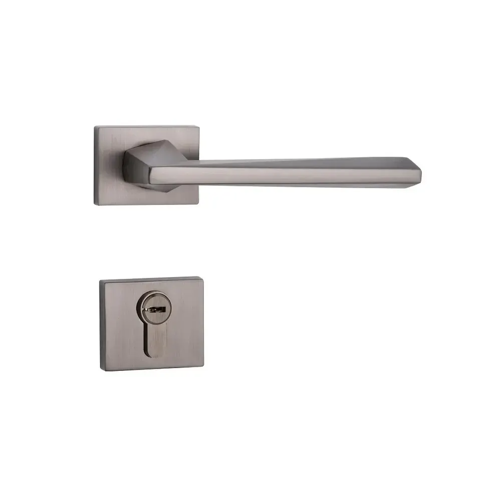 Grey Door Handle Set for Front Door
