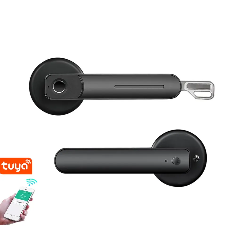 Electronic Smart Automatic Fingerprint Tuya app Keyless Door Handle