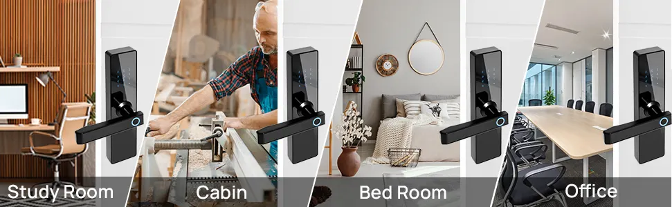 Security Electronic Handle Tuya Wifi Keys Fingerprint Password Smart Locks