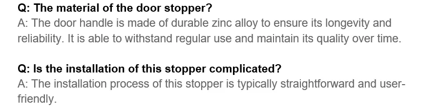 Zinc Alloy Door Stopper